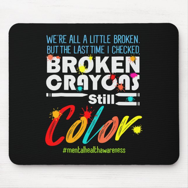 Mousepad Crayons Partidos Ainda Cores Sensibilização Para A (Frente)
