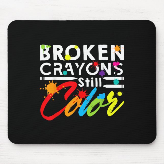 Mousepad Crayons Partidos Ainda Cores Sensibilização Para A (Frente)