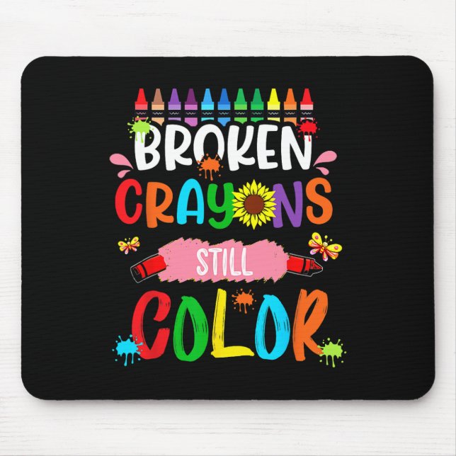 Mousepad Crayons Partidos Ainda Cores Sensibilização Para A (Frente)