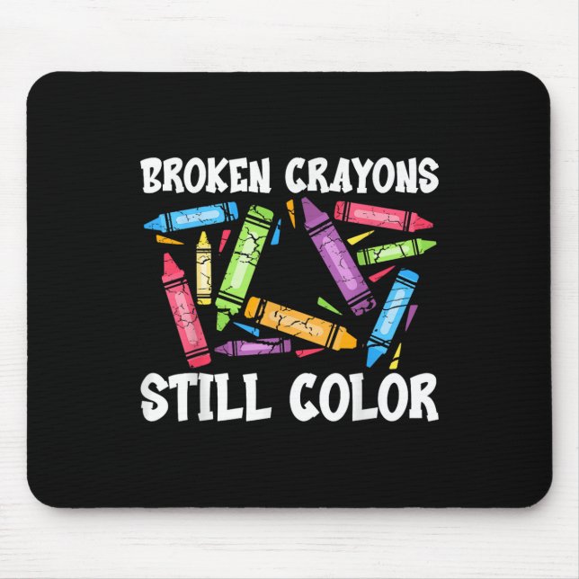 Mousepad Crayons Partidos Ainda Cores Sensibilização Para A (Frente)