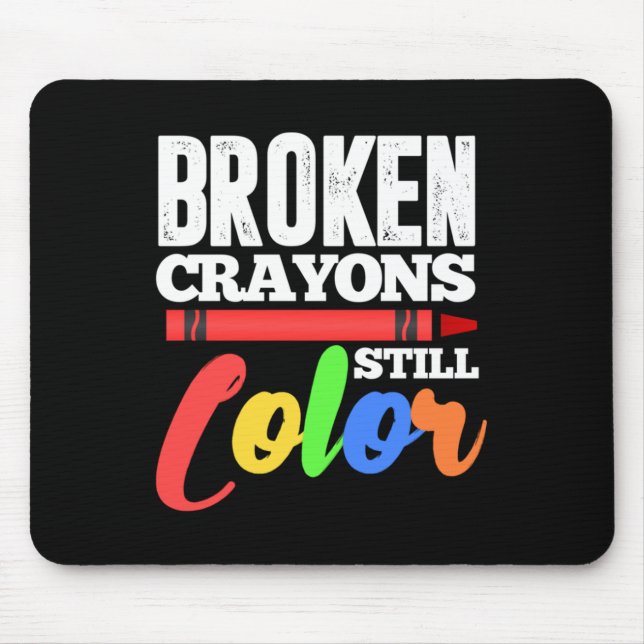 Mousepad Crayons Partidos Ainda Cores Sensibilização Para A (Frente)