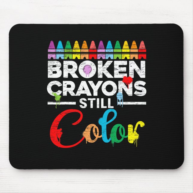 Mousepad Crayons Partidos Ainda Cores Sensibilização Para A (Frente)