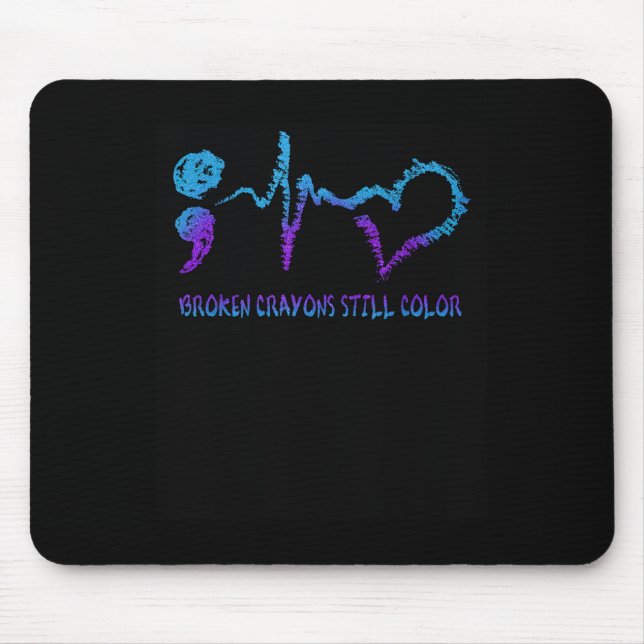 Mousepad Crayons Partidos Continuam A Prevenir Suicídio Por (Frente)