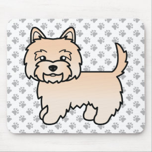 Mousepad Cream Cairn Terrier Dog Ilustração e patas