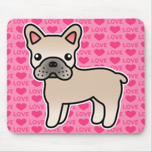 Mousepad Cream Cartoon French Buldogue
