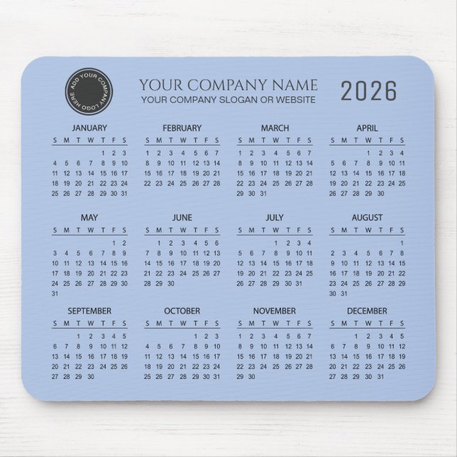 Mousepad Create Your Own 2026 Company Calendar |  (Frente)