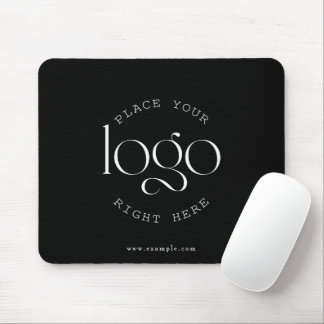 Mousepad Create Your Own Custom Business Logo Modern Black