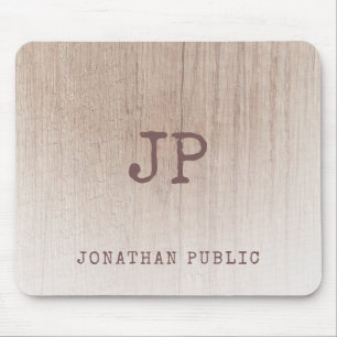 Mousepad Creative Monogramas Wood Look Modelo