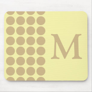 Mousepad Creme Bege Pontos Neutros com monograma