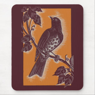 Mousepad creme castanho com laranja