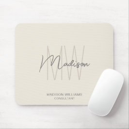 Mousepad Creme de Logotipo Moderno Monograma, consultor de