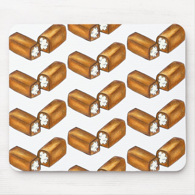 Mousepad Creme Enchido Saco Bolo Comida Foodie (Frente)