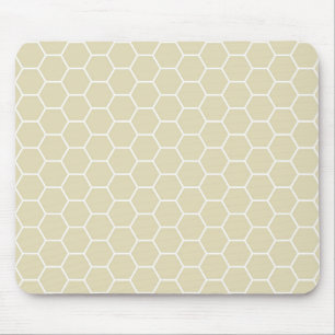 Mousepad Creme Khaki teste padrão colorido do favo de mel