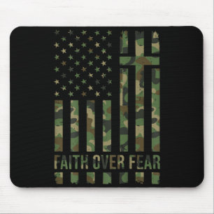 Mousepad Crença Cristã Patriótica Masculina Sobre Medo Amer
