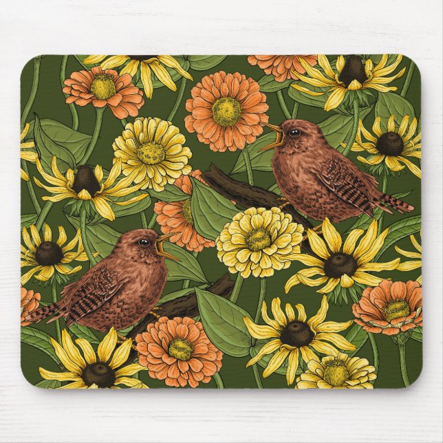 Mousepad Crenças e flores em verde (Frente)