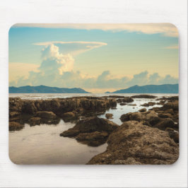 Mousepad Crepúsculo nas Piscinas de Maré na Praia de Cabril