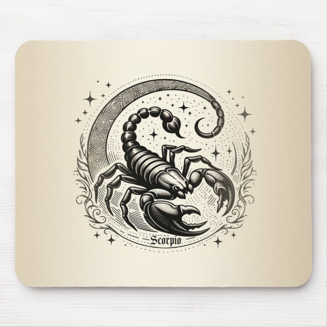 Mousepad Crescente da Lua Escorpião Astrologia Zodíaco Esco (Frente)