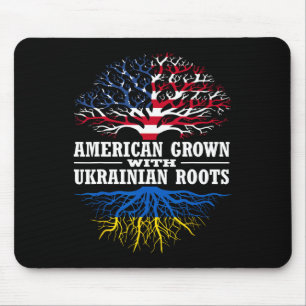 Mousepad Crescido Americano Com Raízes Ucranianas Árvore EU