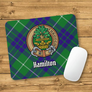 Mousepad Crestão do Clã Hamilton sobre Tartan de Caça