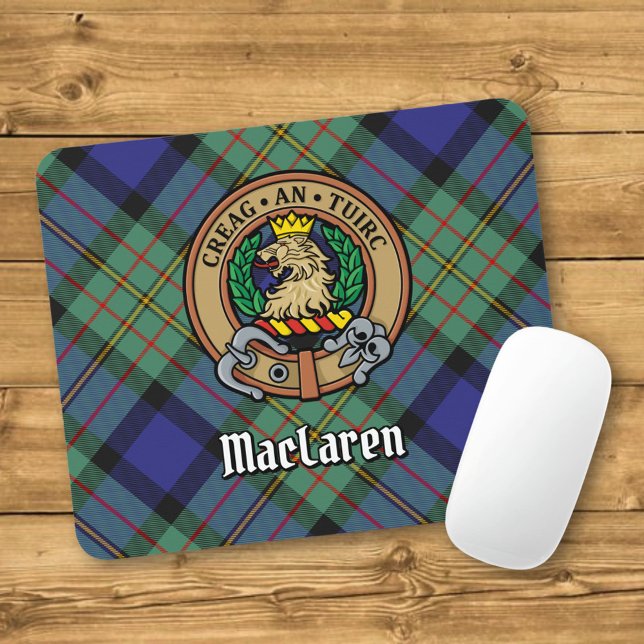 Mousepad Crestão do Clã MacLaren sobre Tartan (Criador carregado)