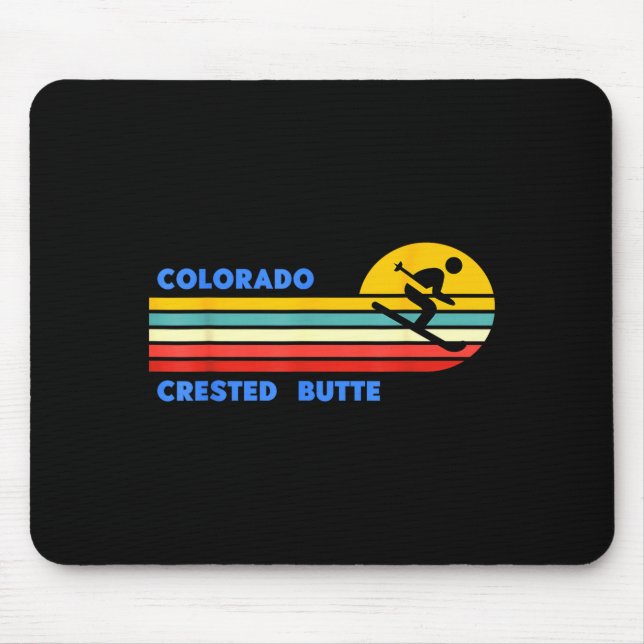 Mousepad Crested butte colorado esquiando esquiador esqui r (Frente)