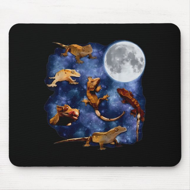 Mousepad Crested Gecko Moon Retro Reptile Mom Dad Breeder L (Frente)