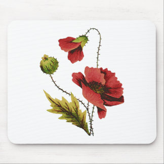 Mousepad Crewel Embroiderme Red Poppy