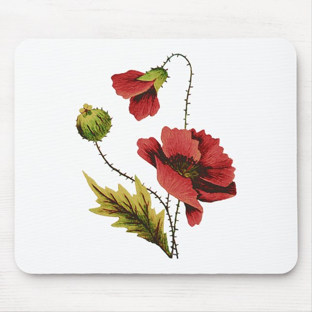 Mousepad Crewel Embroiderme Red Poppy (Frente)
