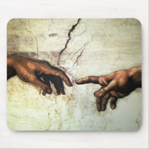 Mousepad Criação de Adam - mãos Michelangelo 1475 - 1564