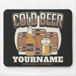 Mousepad Criação Personalizada De Cerveja Fria De Carvalh