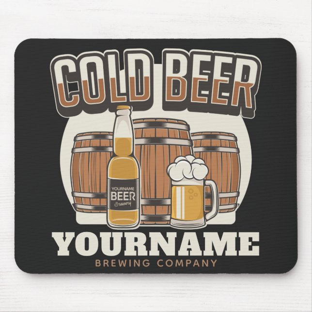 Mousepad Criação Personalizada De Cerveja Fria De Carvalho  (Frente)
