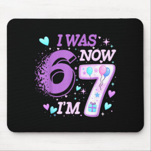 Mousepad Criança engraçada de 7 anos fazendo aniversário eu