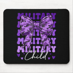 Mousepad Criança Militar Coquete Laço Roxo Camuflagem Camo