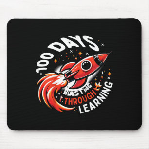 Mousepad Crianças: 100 Dias De Rocketship Espacial Escolar 