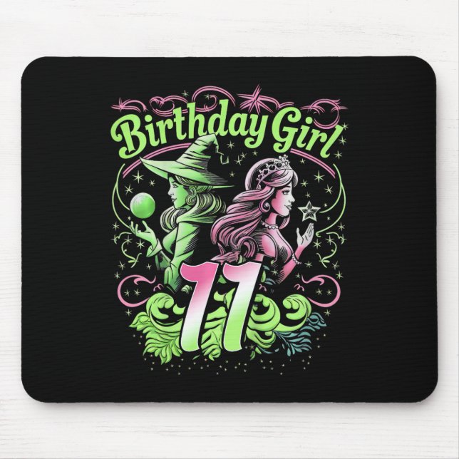 Mousepad Crianças, 11, Bruxa Rosa E Verde, 11 Anos (Frente)