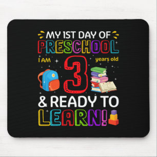 Mousepad Crianças 1rua dia de pré-escola eu tenho 3 anos e