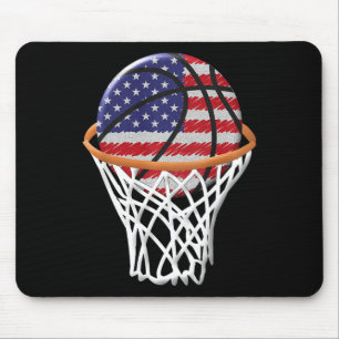 Mousepad Crianças 4 de julho Basquete USA Flag Kids Youth B