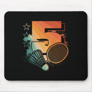 Mousepad Crianças 5 de Aniversário do Garoto Badminton Joga