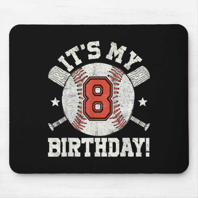 Mousepad Crianças 8ª Festa de aniversário de Baseball Boys  (Frente)