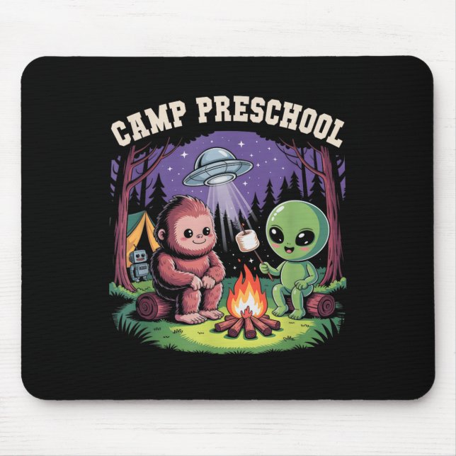Mousepad Crianças acampam crianças na pré-escola Alienígena (Frente)
