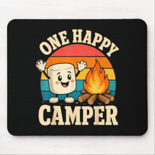 Mousepad Crianças acampando marshmallow fofo fogueira 