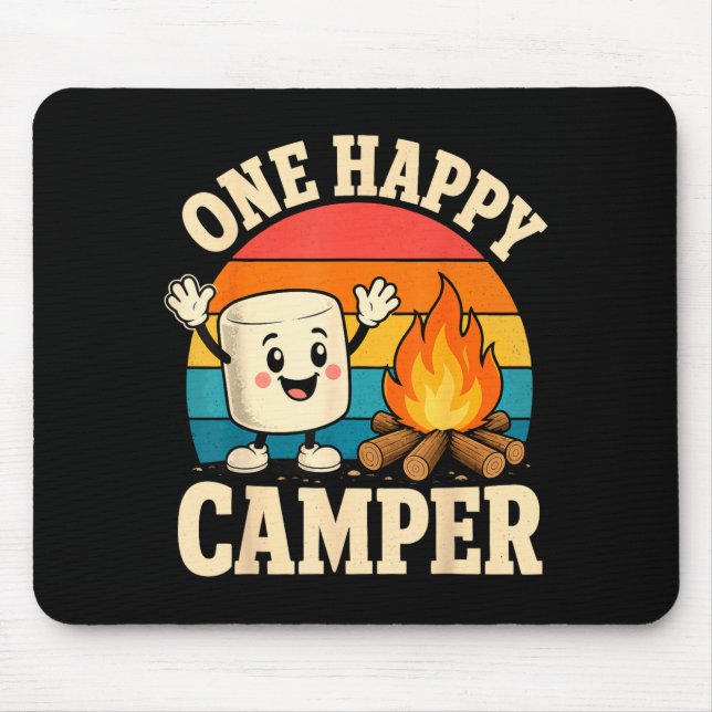 Mousepad Crianças acampando marshmallow fofo fogueira  (Frente)