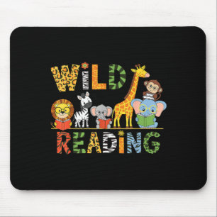 Mousepad Crianças amantes da leitura lendo livros selvagens