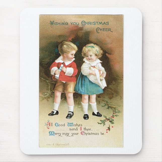 Mousepad Crianças animadas de Natal (Frente)