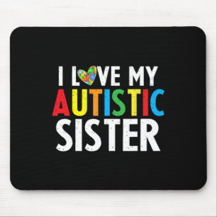 Mousepad Crianças Autismo Consciência Eu Amo Minha Irmã Que