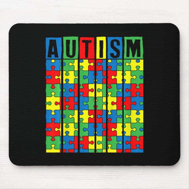 Mousepad Crianças Autismo Sensibilização Peça Quebra-cabeça (Frente)