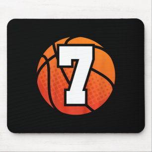 Mousepad Crianças Basquete Aniversário 7 Número Sete Anos