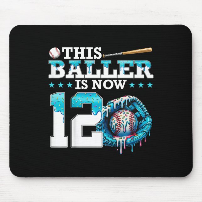 Mousepad Crianças Bysebyll Drip 12º Festa de Aniversário Fã (Frente)