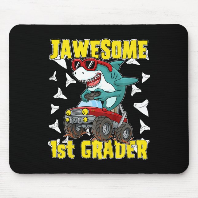 Mousepad Crianças Caminhão Monstro Dinossauro Megalodon Sh  (Frente)