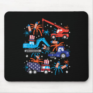 Mousepad Crianças Caminhões de Construção do Veículo Patrio